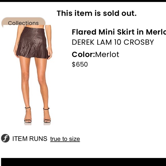 DEREK LAM 10 CROSBY Flared Mini Skirt in Brown - Picture 7 of 9